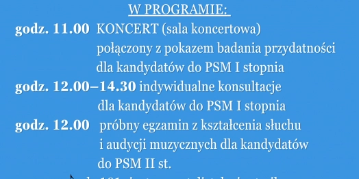 Państwowa Szkoła Muzyczna I i II st. im. F. Chopina w Olsztynie zaprasza na Dzień Otwarty.