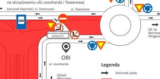 Od poniedziałku kierowców czeka zmiana organizacji ruchu na Towarowej w Olsztynie.