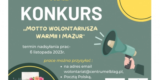 Wolontariusze z Warmii i Mazur chcą mieć swoje motto – zaproszenie do konkursu.